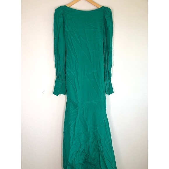 De La Vali Presley Gown Long Balloon Sleeves Green US 6 - Picture 10 of 16